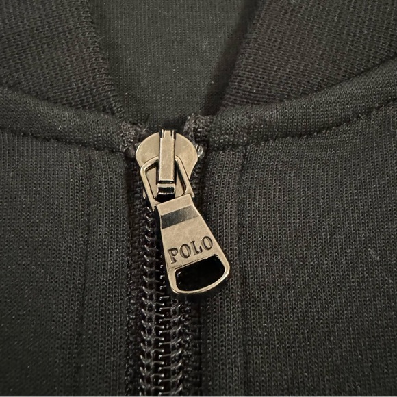 Polo Ralph Lauren Black Double-Knit Bomber Jacket White Pony - Picture 7 of 16